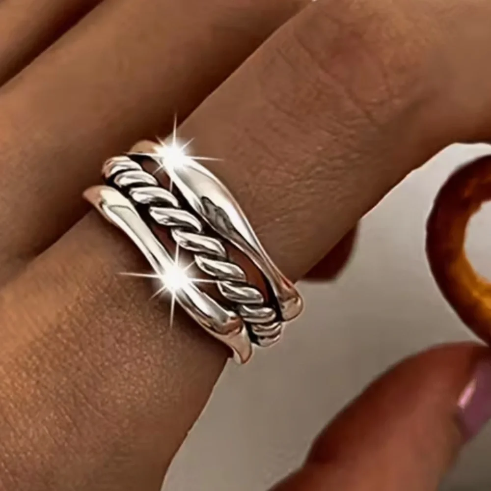 925 sterling Silver Twisted rope Ring